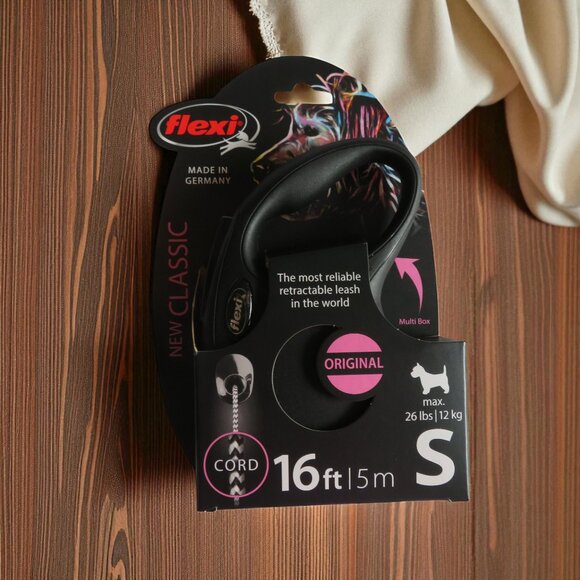 Flexi New Classic Nylon Cord Retractable Dog Leash, Black, Small: 16-ft - NWT - Picture 2 of 5